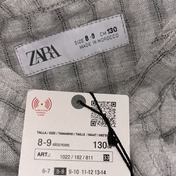 Zara Girls Gray Button Down Shirt(Size Size 8-9) - Picture 4 of 4
